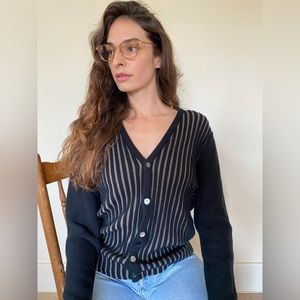 Stussy Grandpa Wool Blend Striped Cardigan